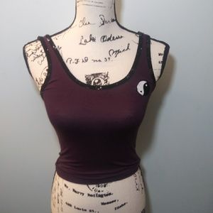 a. lab Yin Yang Burgundy Crop Top